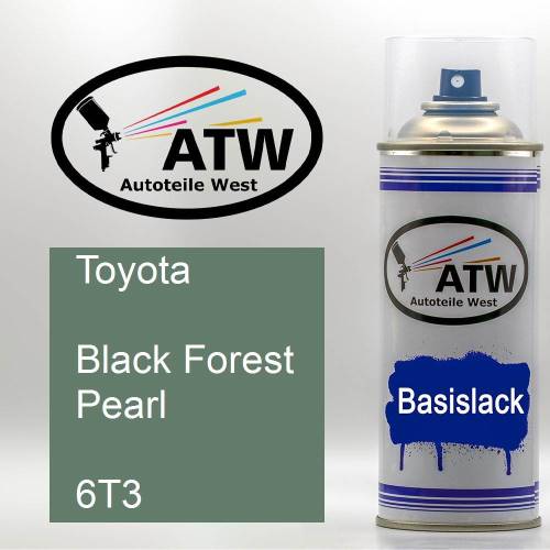 Toyota, Black Forest Pearl, 6T3: 400ml Sprühdose, von ATW Autoteile West.